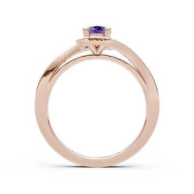Swirl Round Gemstone Ring