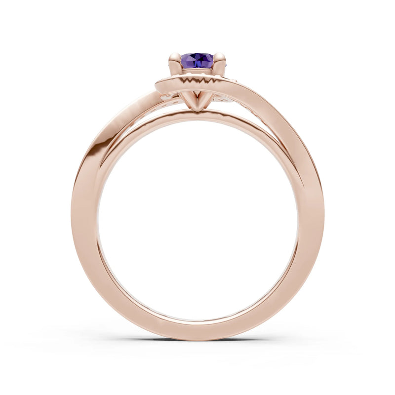 Swirl Round Gemstone Ring