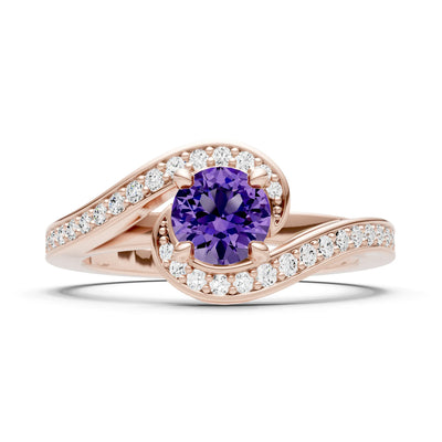 Swirl Round Gemstone Ring