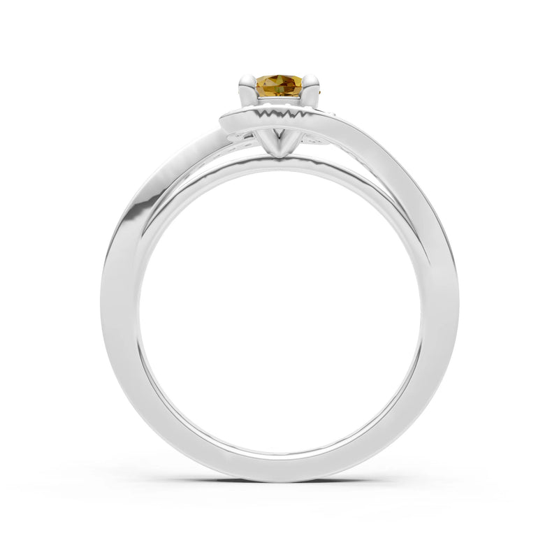 Citrine Swirl Round Gemstone Ring