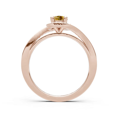Swirl Round Gemstone Ring