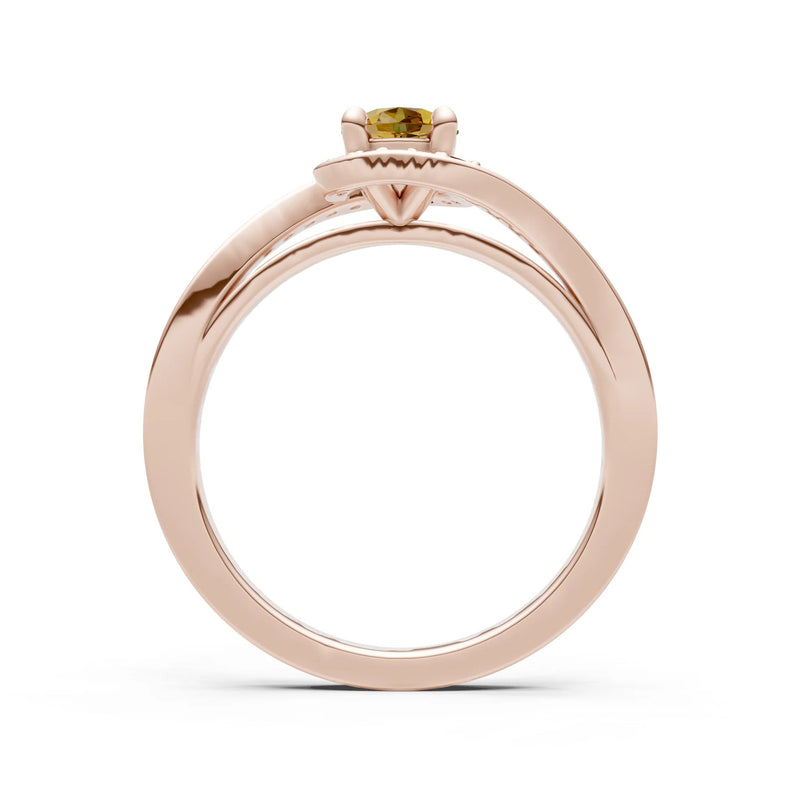 Swirl Round Gemstone Ring