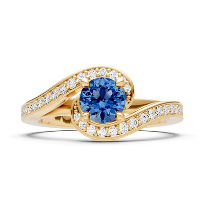 Swirl Round Gemstone Ring