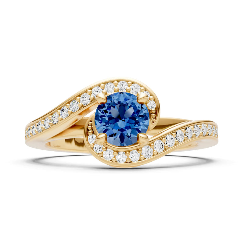 Swirl Round Gemstone Ring