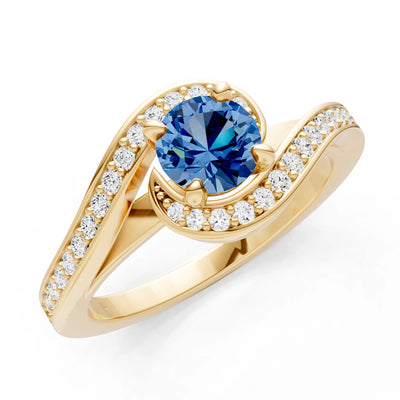Swirl Round Gemstone Ring