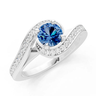 Swirl Round Gemstone Ring