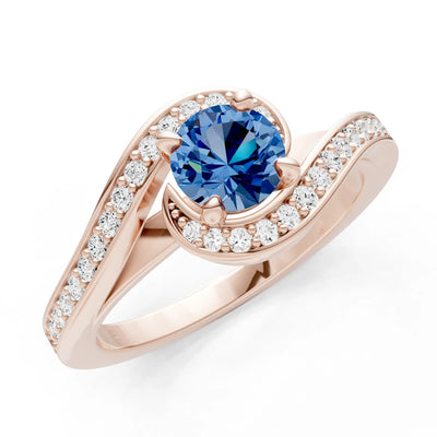 Swirl Round Gemstone Ring