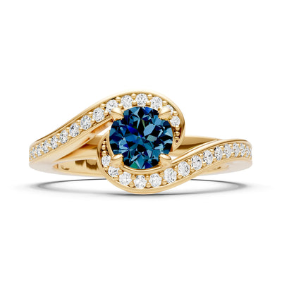 Swirl Round Gemstone Ring