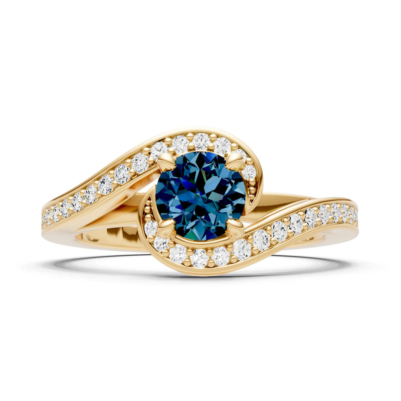 Swirl Round Gemstone Ring