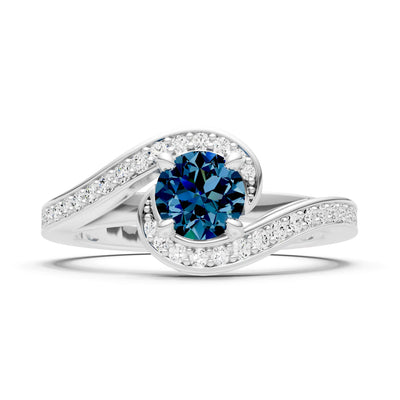 Swirl Round Gemstone Ring