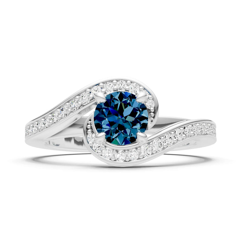 Swirl Round Gemstone Ring