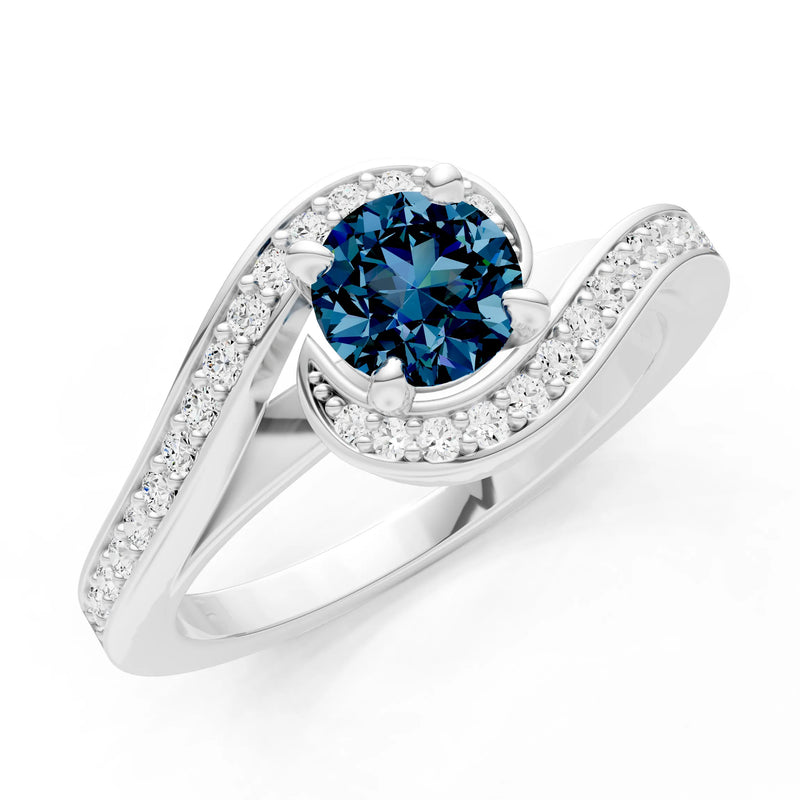 Alexandrite Swirl Round Gemstone Ring