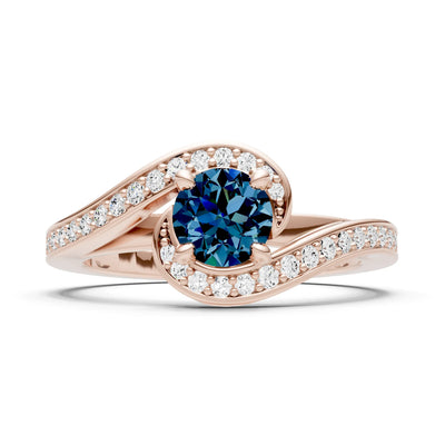 Alexandrite Swirl Round Gemstone Ring