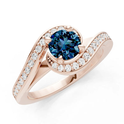 Alexandrite Swirl Round Gemstone Ring