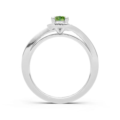 Peridot Swirl Round Gemstone Ring