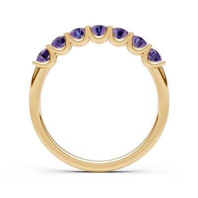7 Stone Alternating Oval Gemstone Ring