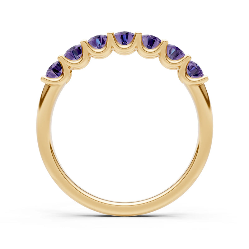 7 Stone Alternating Oval Gemstone Ring
