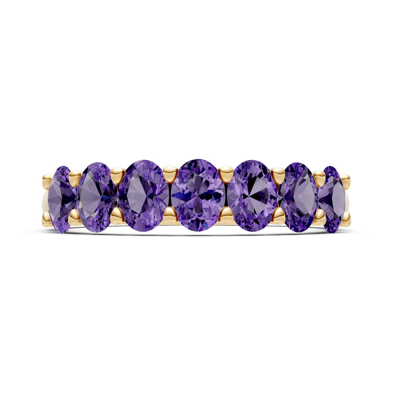 7 Stone Alternating Oval Gemstone Ring