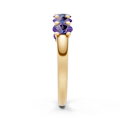 7 Stone Alternating Oval Gemstone Ring