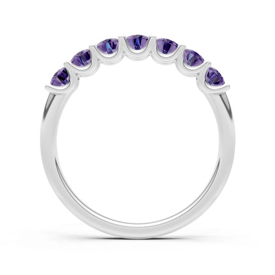 7 Stone Alternating Oval Gemstone Ring