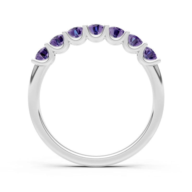 7 Stone Alternating Oval Gemstone Ring