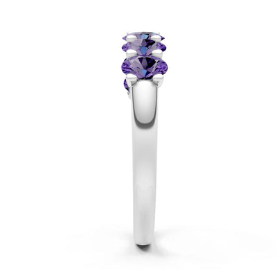 7 Stone Alternating Oval Gemstone Ring