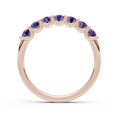 7 Stone Alternating Oval Gemstone Ring