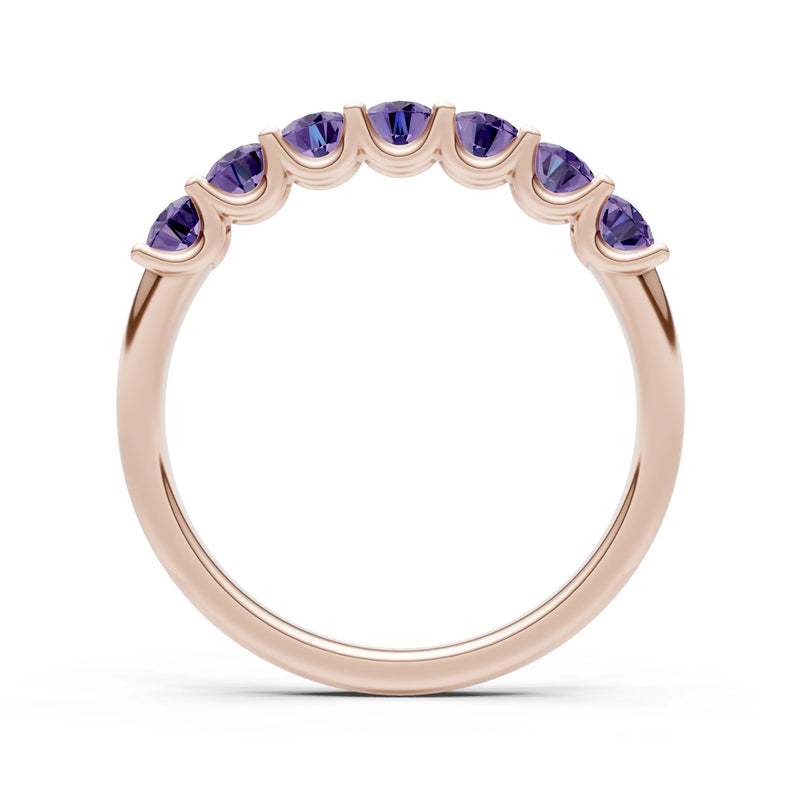 7 Stone Alternating Oval Gemstone Ring