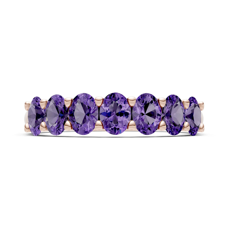 7 Stone Alternating Oval Gemstone Ring