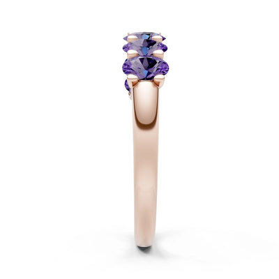 7 Stone Alternating Oval Gemstone Ring