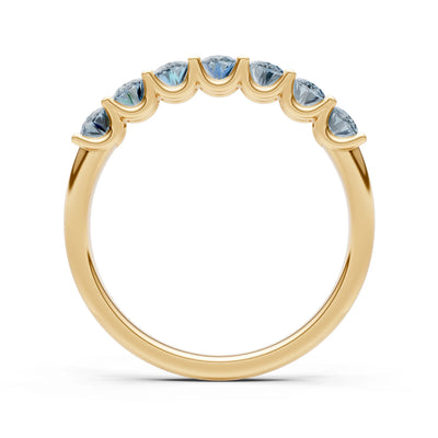 7 Stone Alternating Oval Gemstone Ring