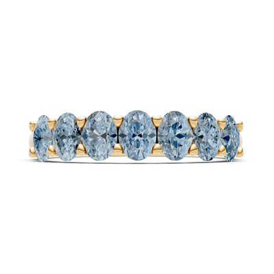 7 Stone Alternating Oval Gemstone Ring