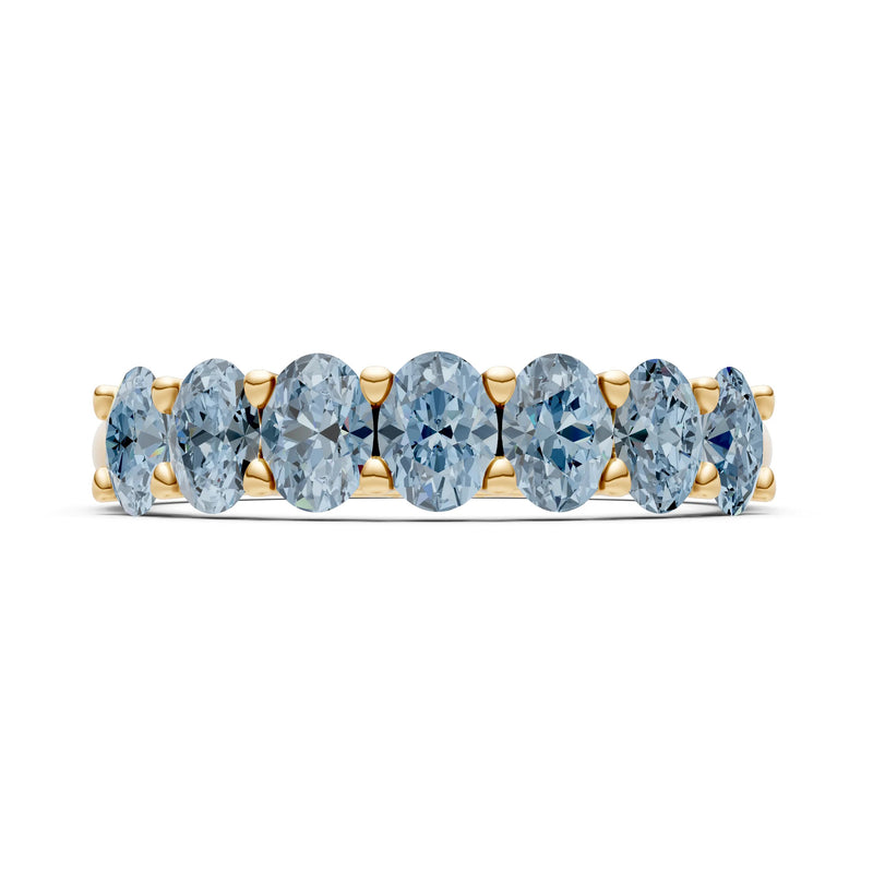 7 Stone Alternating Oval Gemstone Ring