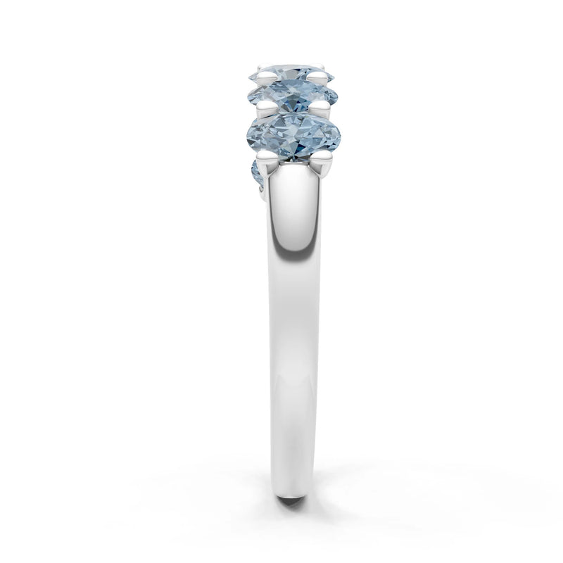 7 Stone Alternating Oval Gemstone Ring