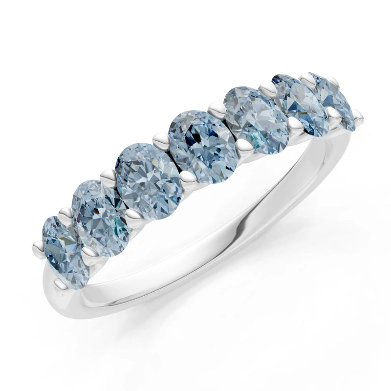 7 Stone Alternating Oval Gemstone Ring