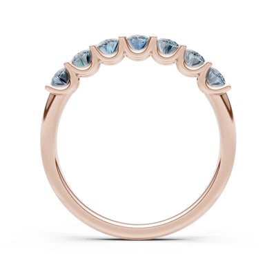 7 Stone Alternating Oval Gemstone Ring