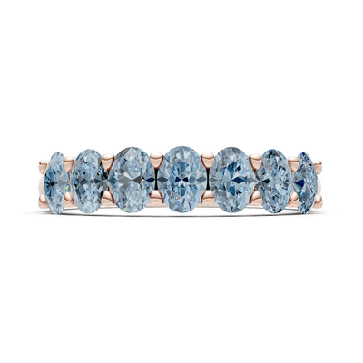 7 Stone Alternating Oval Gemstone Ring