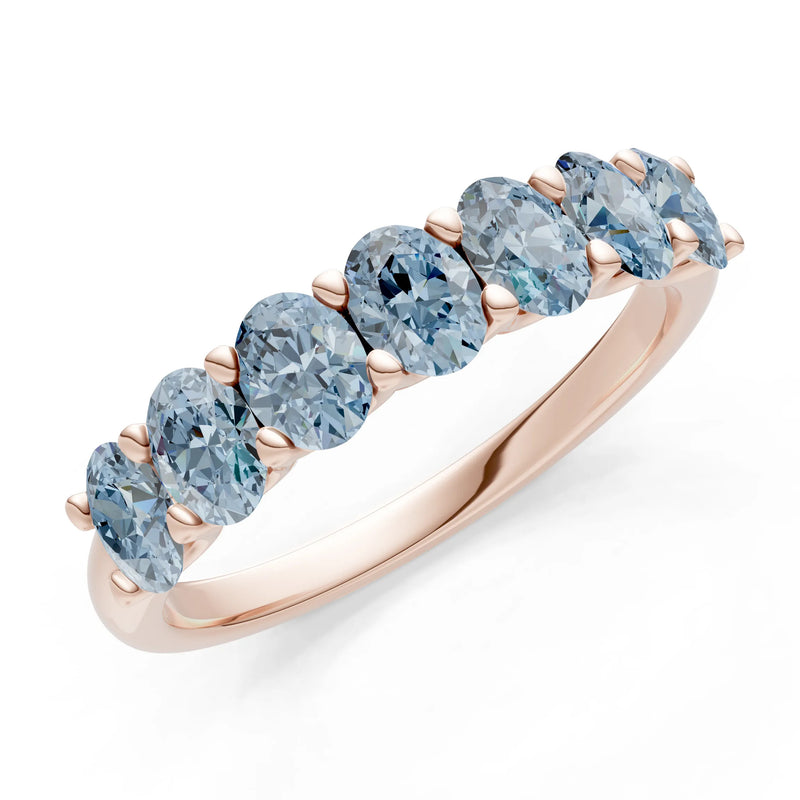 7 Stone Alternating Oval Gemstone Ring