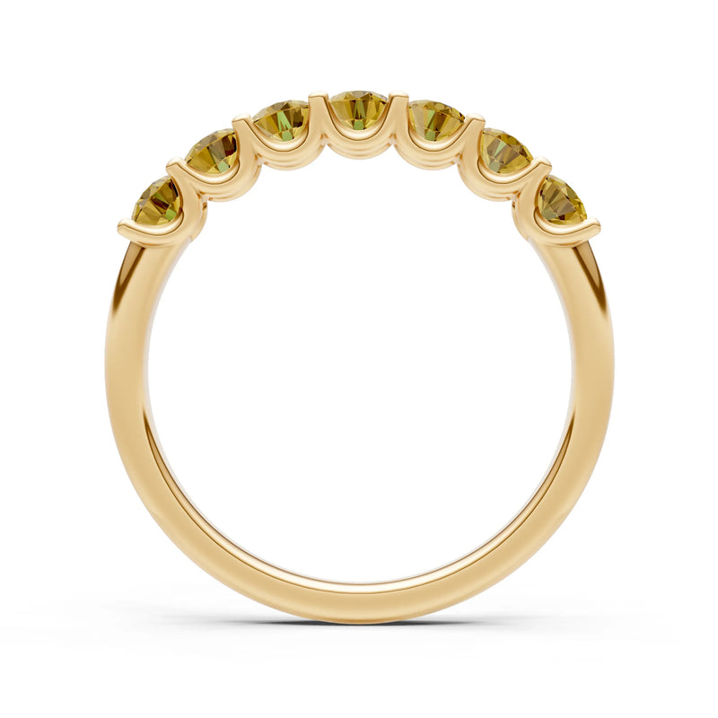 Citrine 7 Stone Alternating Oval Gemstone Ring