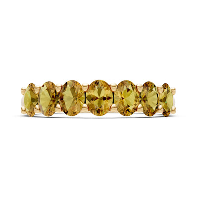 Citrine 7 Stone Alternating Oval Gemstone Ring