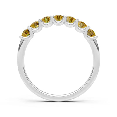 Citrine 7 Stone Alternating Oval Gemstone Ring