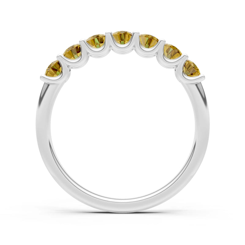 Citrine 7 Stone Alternating Oval Gemstone Ring