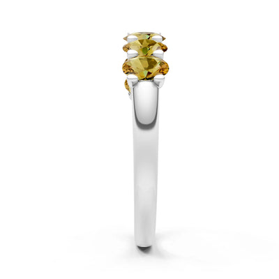 Citrine 7 Stone Alternating Oval Gemstone Ring