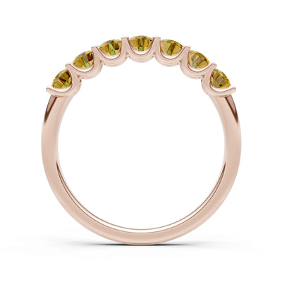 Citrine 7 Stone Alternating Oval Gemstone Ring