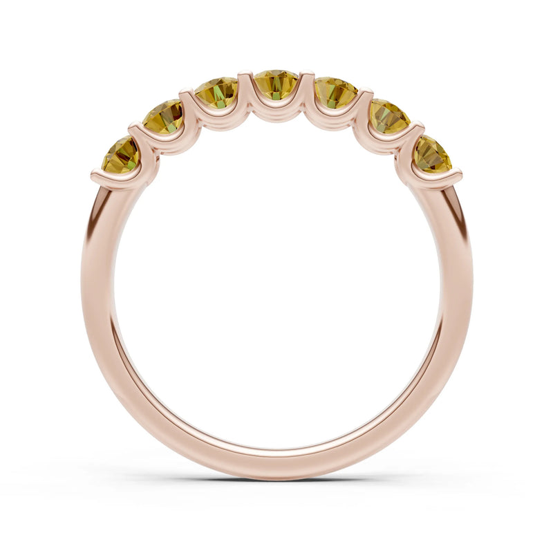 Citrine 7 Stone Alternating Oval Gemstone Ring