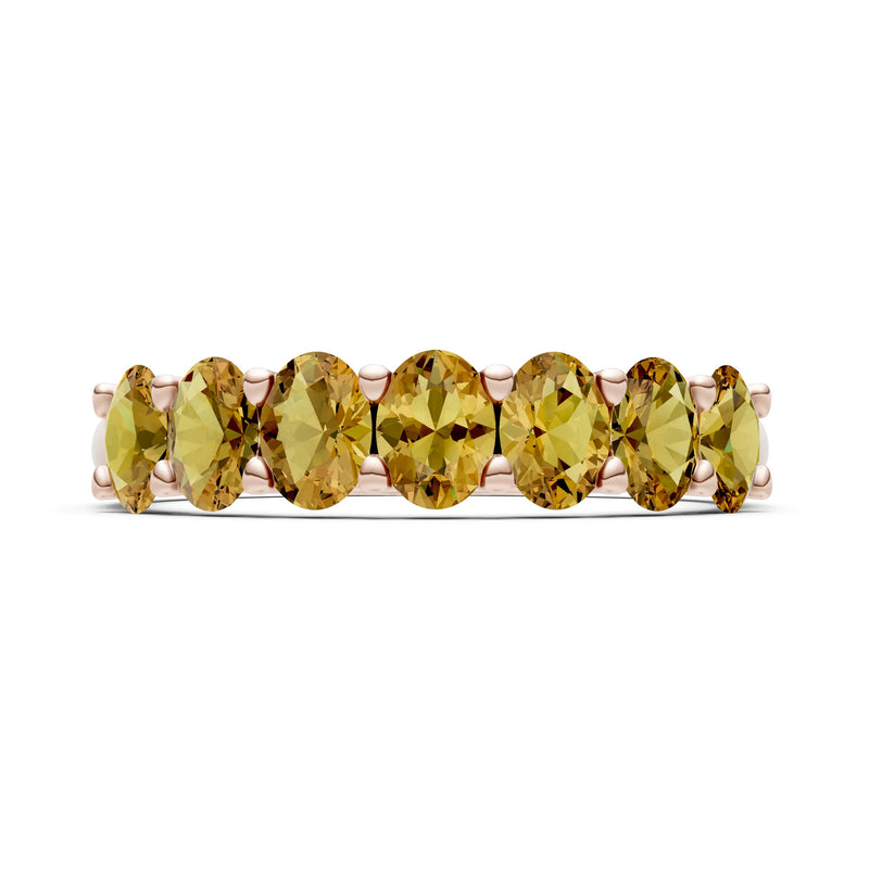 Citrine 7 Stone Alternating Oval Gemstone Ring