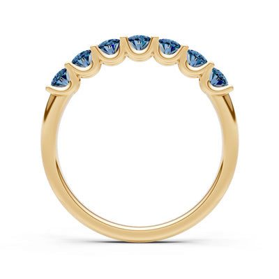 Alexandrite 7 Stone Alternating Oval Gemstone Ring