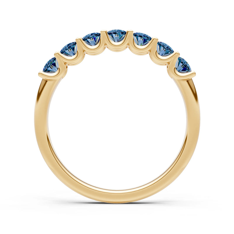 Alexandrite 7 Stone Alternating Oval Gemstone Ring
