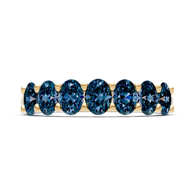 Alexandrite 7 Stone Alternating Oval Gemstone Ring