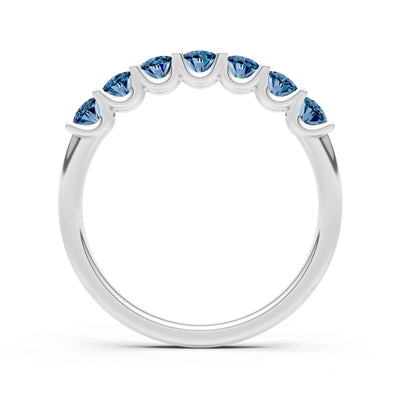 Alexandrite 7 Stone Alternating Oval Gemstone Ring